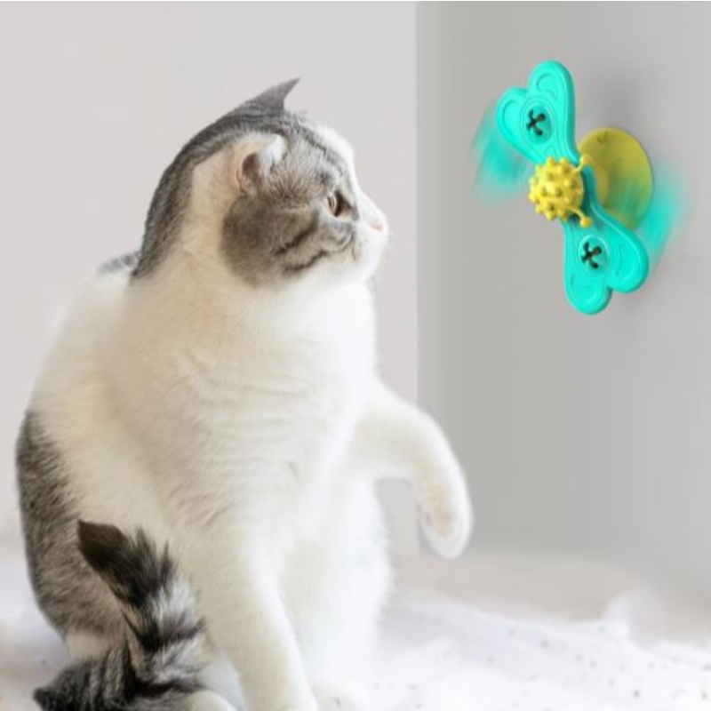 Cat Windmill Játék Funny masszázs Forgatható Macska játék A Catnip Ball fogtisztítás Pet Products